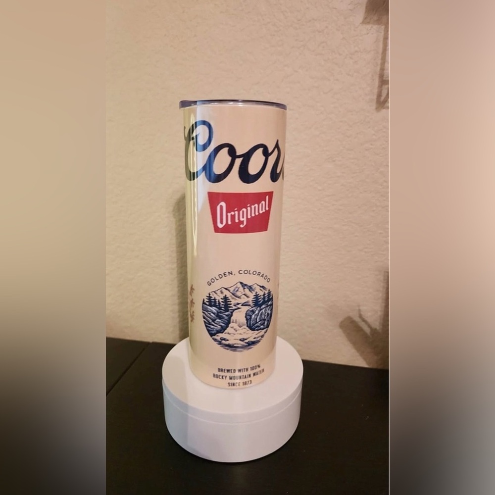 Coors Original Beer Can Design Tumbler - Cream and Blue